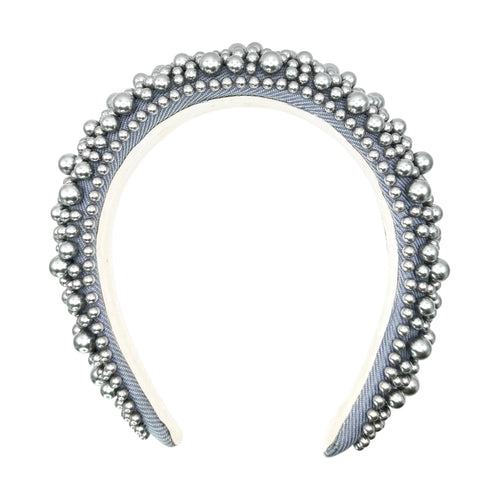 Haarreif Silbergrau Perlen Opulent Glamour 45mm
