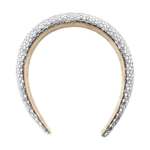 Haarreif Silber Strass Mosaik Baguette Glamour 32mm