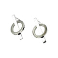 Wasserdichte Ohrstecker Silber Geometrisch Kreis Balken Sculptural Bauhaus Poliert Stecker