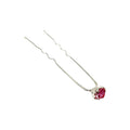 Haarnadel mit Rosa Kristall-Solitär