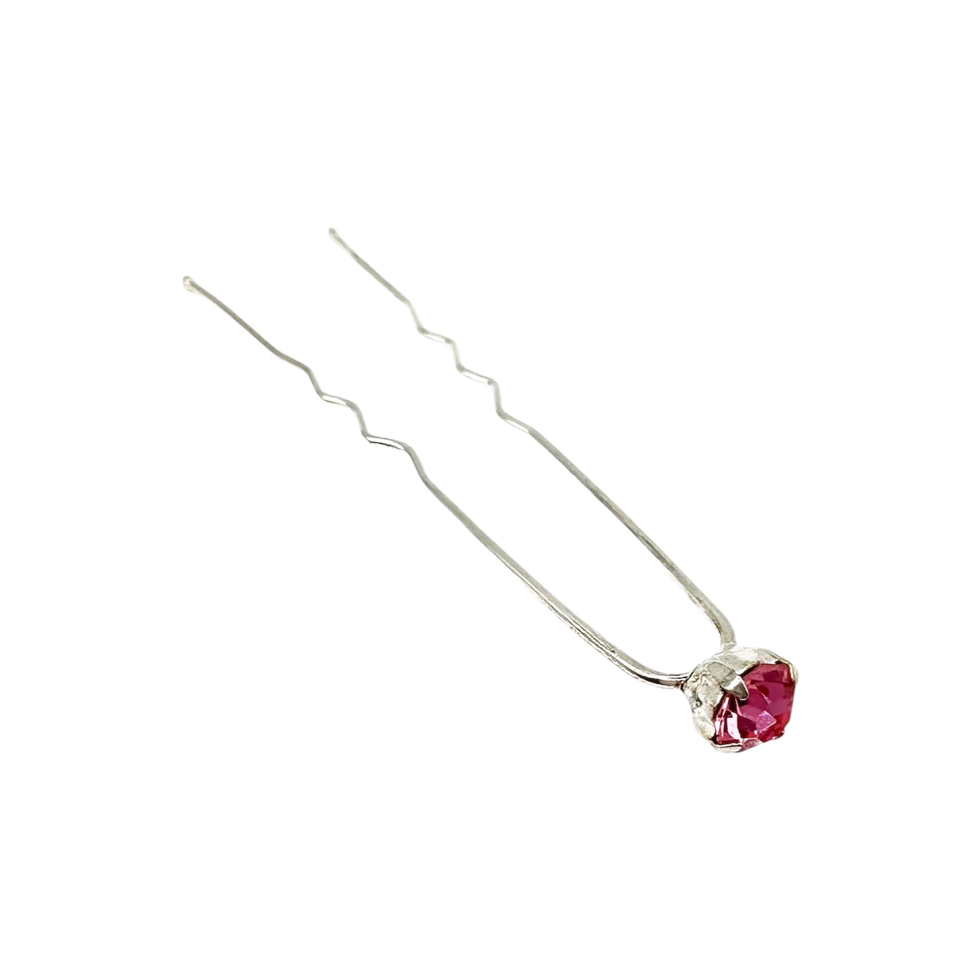 Haarnadel mit Rosa Kristall-Solitär