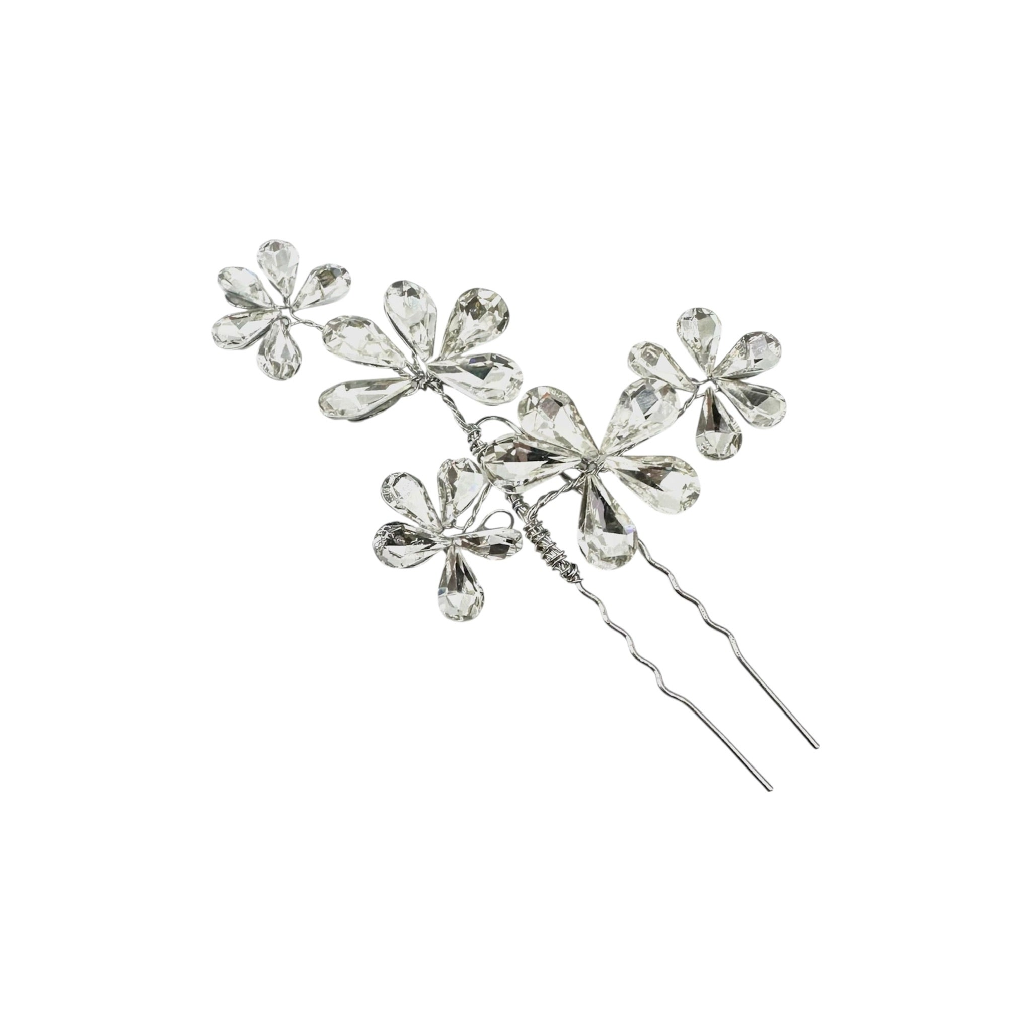 Haarnadel mit Kristallblüten