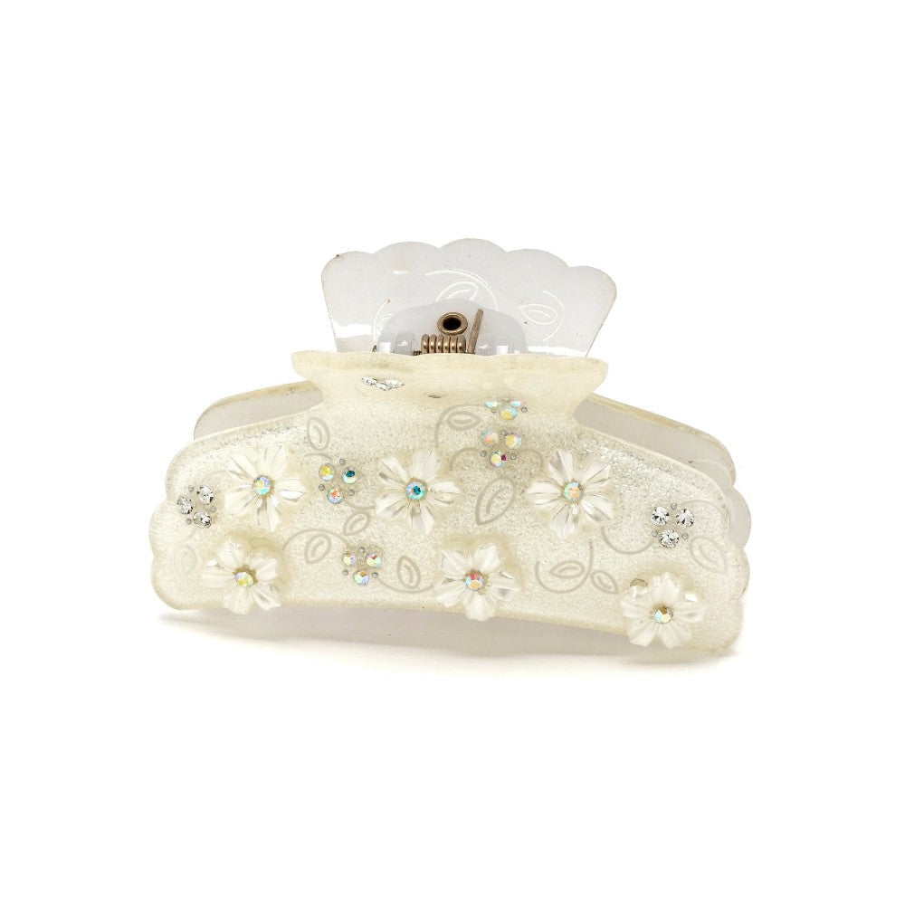 Haarklammer 8,4 cm mit Blumen