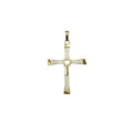 Wasserdichter moderner Kruzifix-Anhänger mit Zirkonia-Pavé und Jesus-Figur Gold