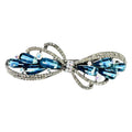 Automatikhaarspange Schleife Gunmetal Aqua Tropfen Kristall Aurora Strass