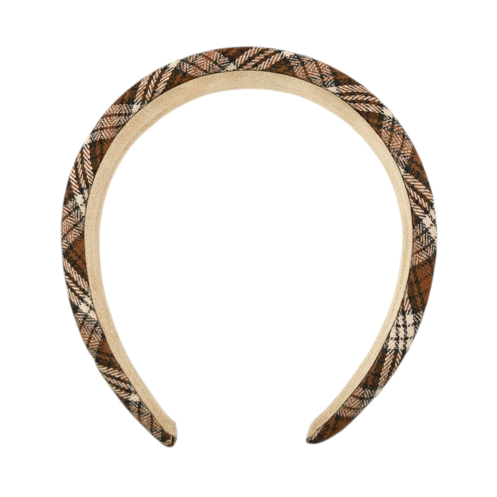 Haarreif Braun Tartan-Karo Gepolstert 32mm