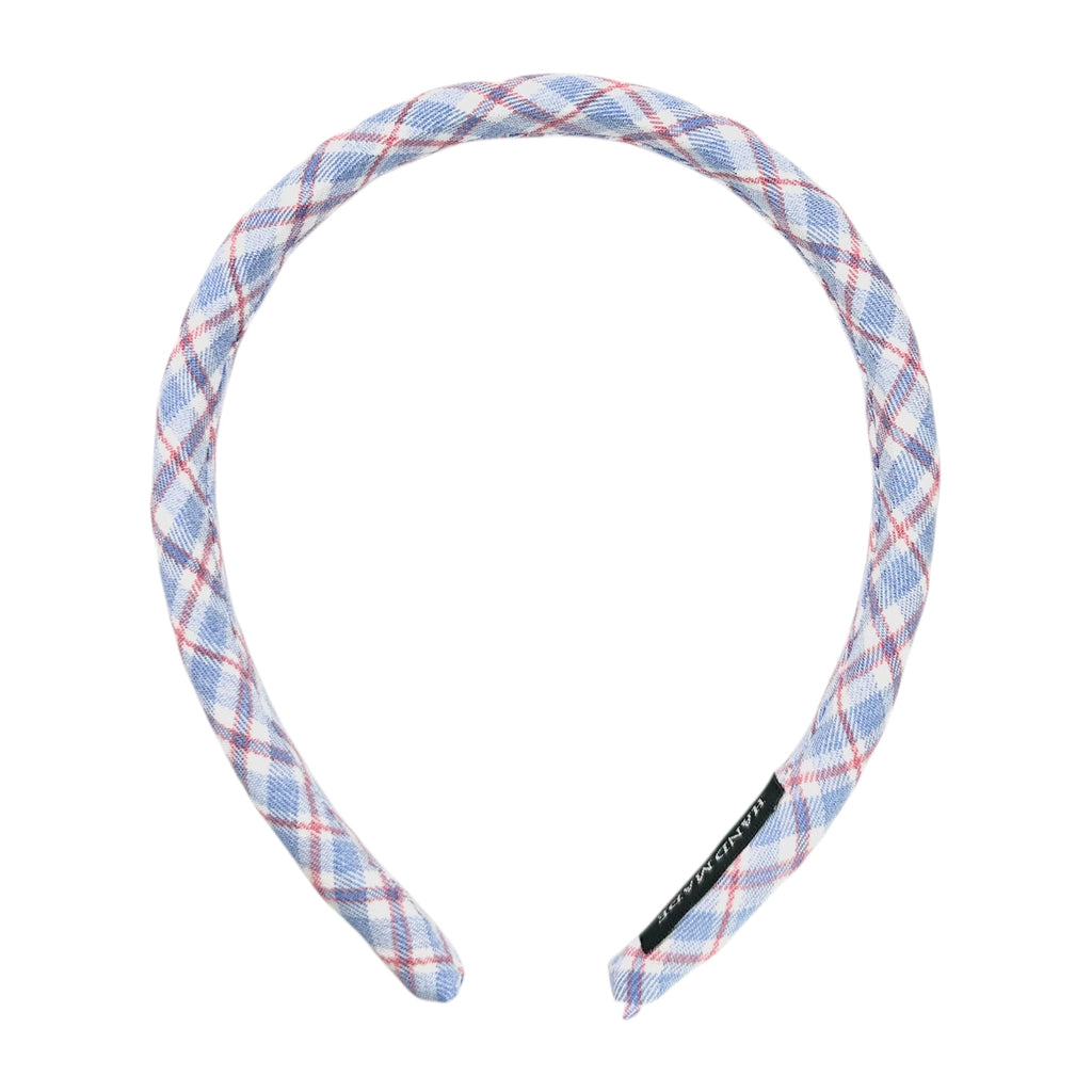 Haarreif Hellblau Karo Gepolstert 16mm