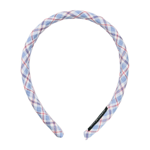 Haarreif Hellblau Karo Gepolstert 16mm