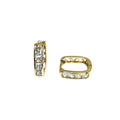 Wasserdichte Huggie Creolen Gelbgold Eckig Princess-Cut Zirkonia