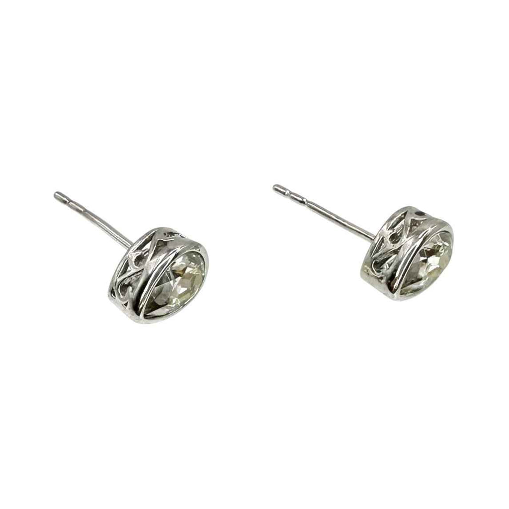 Wasserdichte Kristall Zirkonia Pear Bezel Ohrstecker Silber