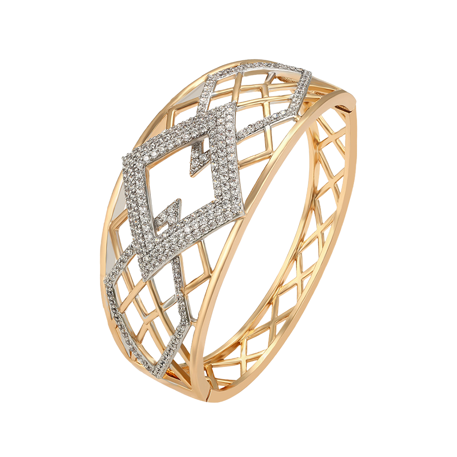 Wasserdichter Armreif mit Kristallen Goldfarbe
