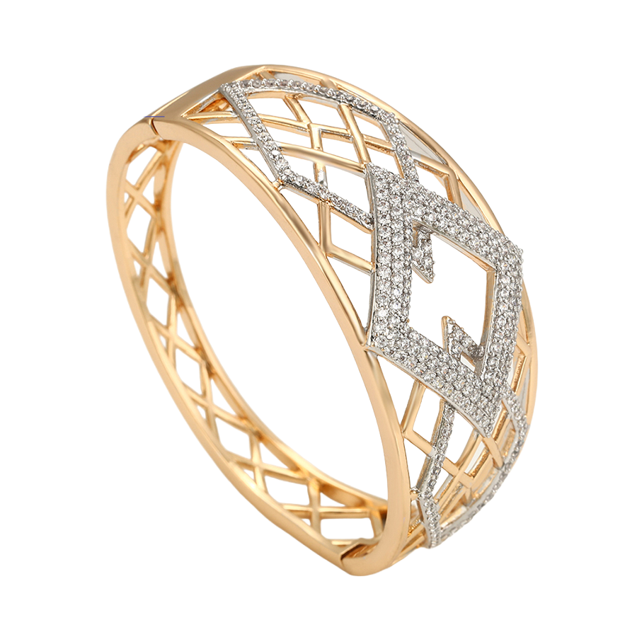 Wasserdichter Armreif mit Kristallen Goldfarbe