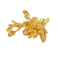 Wasserdichte Blumen-Brosche, goldfarben, 36mm x 44mm