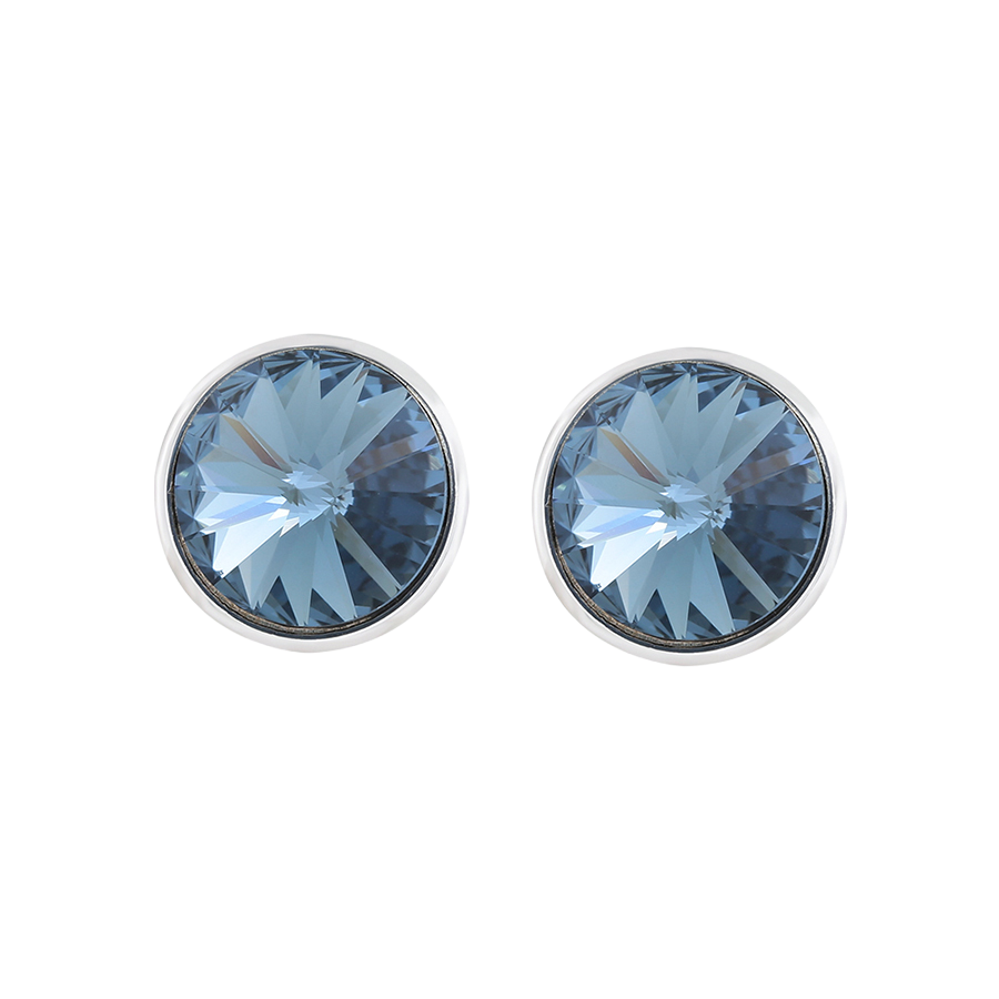 Wasserdichte Ohrstecker mit blauem Kristall 12mm