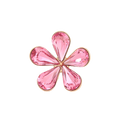 Wasserdichte Blumen-Brosche, goldfarben, 20mm x 20mm