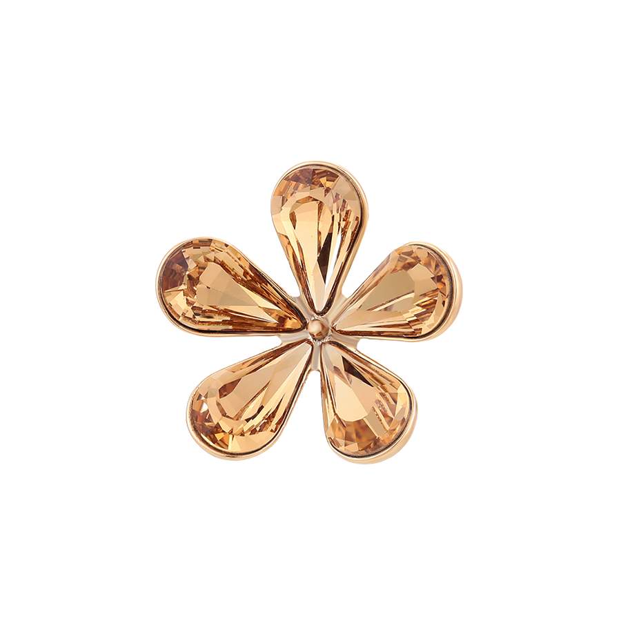 Wasserdichte Blumen-Brosche, goldfarben, 20mm x 20mm