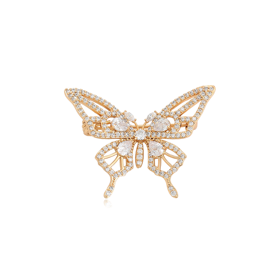Wasserdichte Schmetterling-Brosche, goldfarben