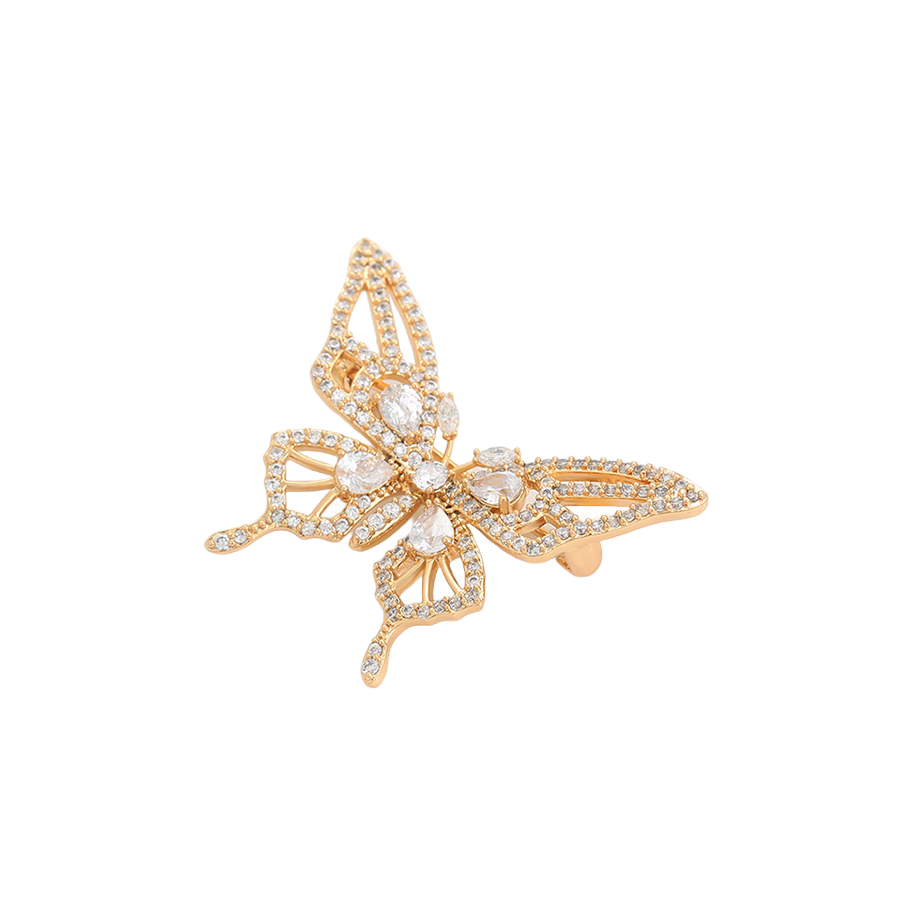 Wasserdichte Schmetterling-Brosche, goldfarben