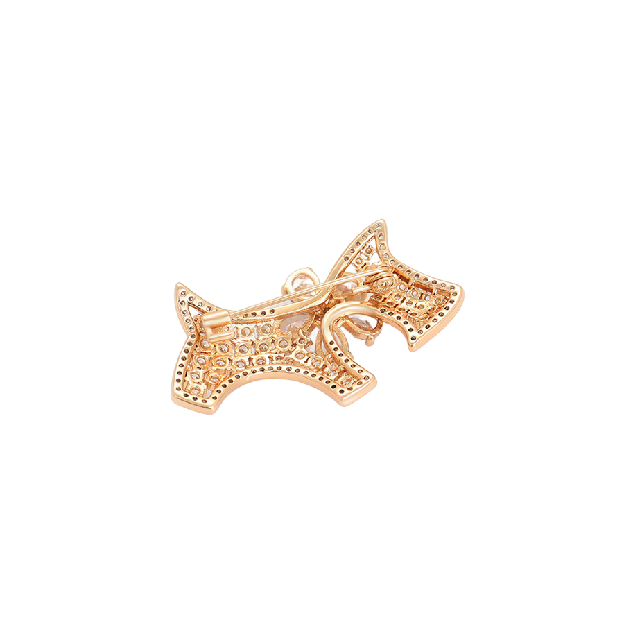 Wasserdichte Hund-Brosche, goldfarben