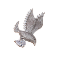 Wasserdichte Adler-Brosche, silberfarben