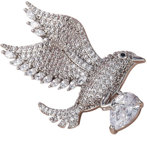 Wasserdichte Adler-Brosche, silberfarben