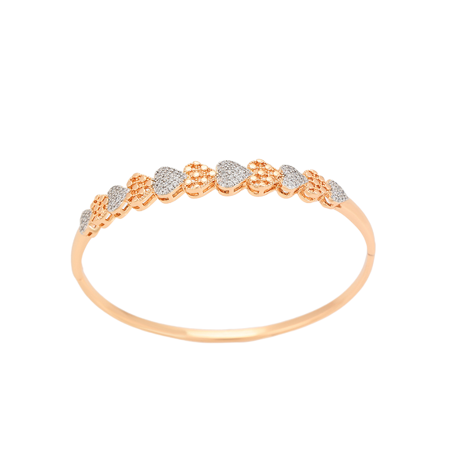 Wasserdichter Armreif mit Herzen und Kristallen Goldfarbe