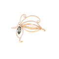Wasserdichte Schmetterling-Brosche mit Zirkonia, goldfarben