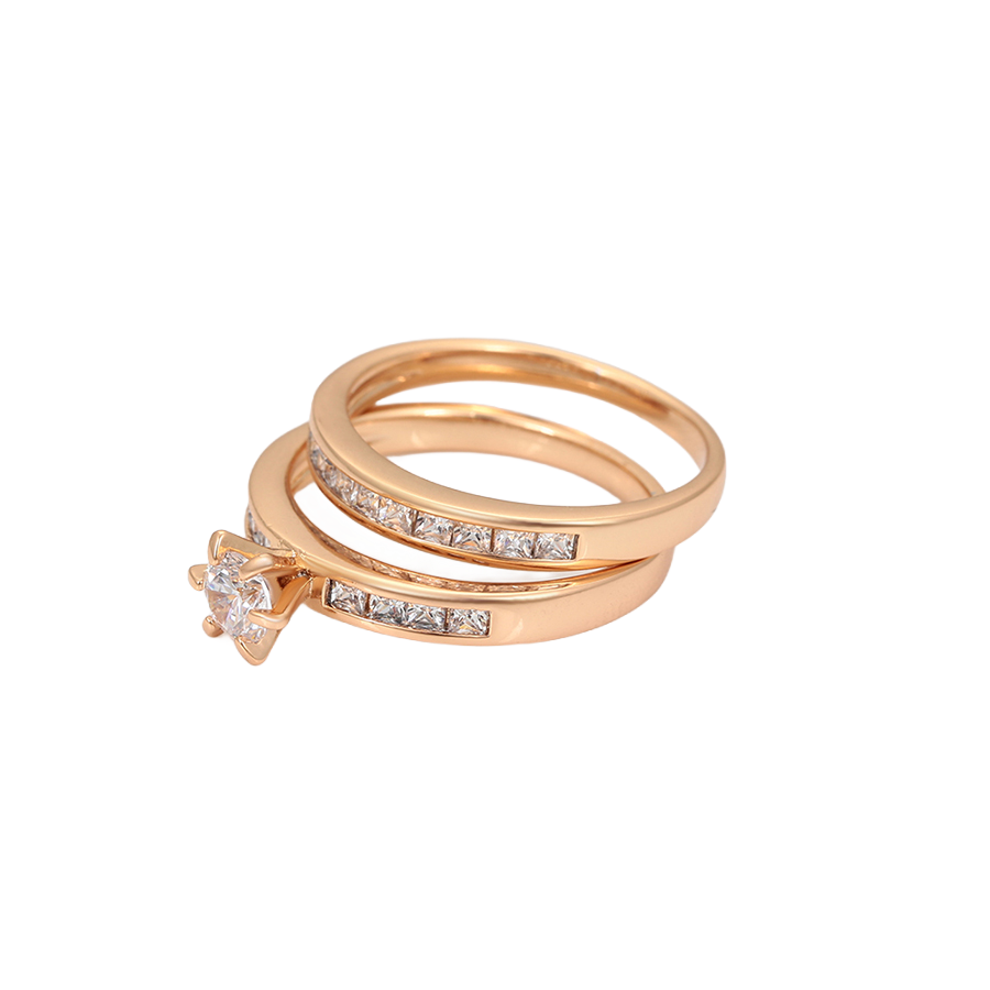 Wasserdichtes Ringset mit Zirkonia Roségoldfarbe