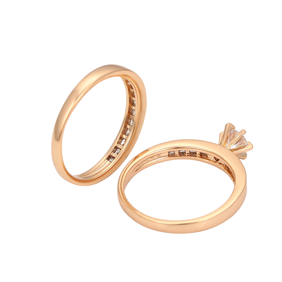 Wasserdichtes Ringset mit Zirkonia Roségoldfarbe