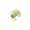 Wasserdichter offener Chunky-Ring mit halbem Zirkonia-Pavé Gold