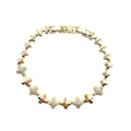 Wasserdichtes Zirkonia Stern-Armband, zweiseitig, goldfarben