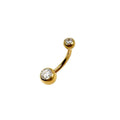 Titan Bauchnabelpiercing CZ Gold 1.6x8mm 4/6mm
