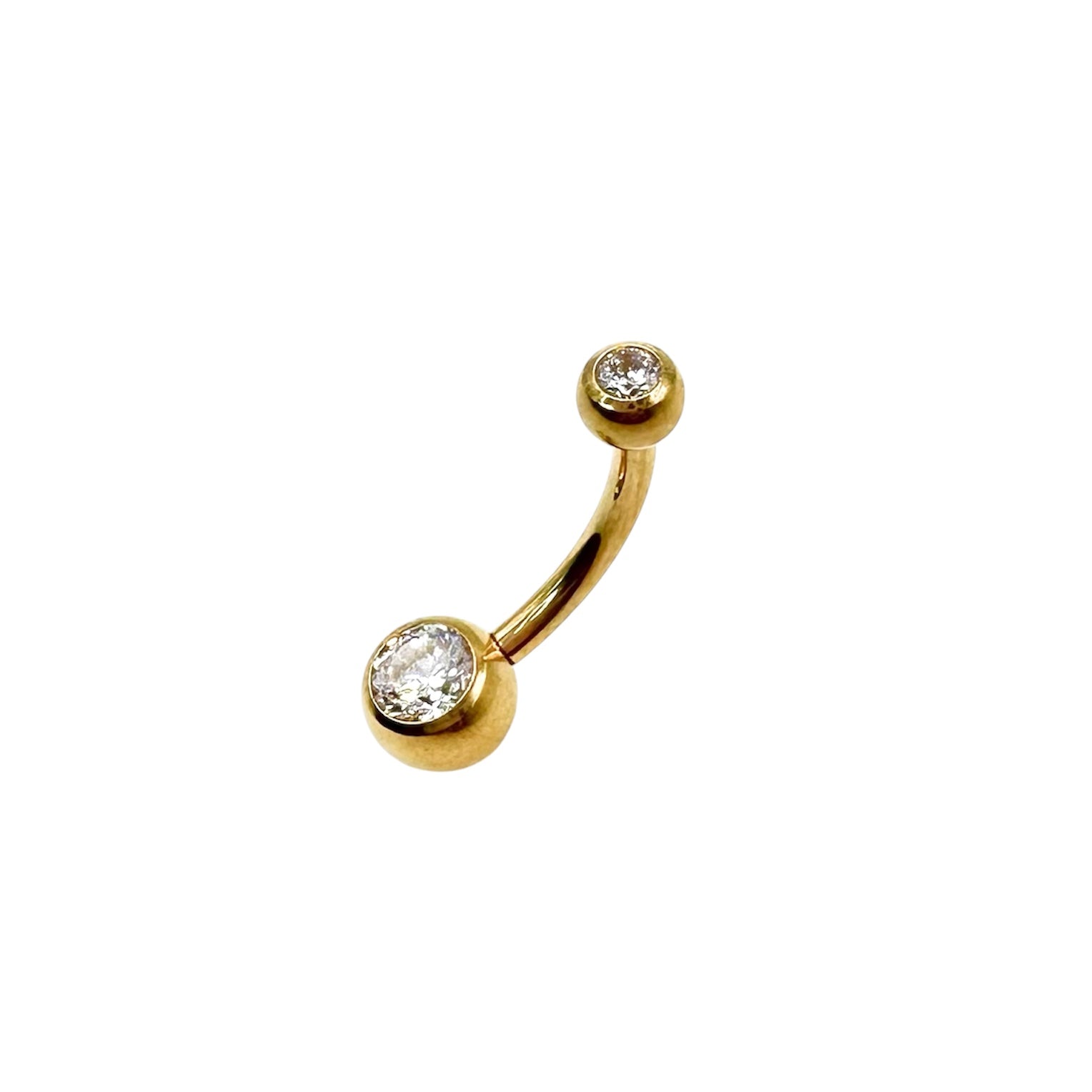 Titan Bauchnabelpiercing CZ Gold 1.6x8mm 4/6mm