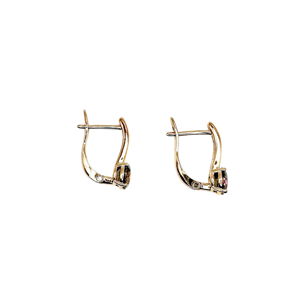 Waterproof Earrings Rose Gold Chameleon Zirconia 6mm