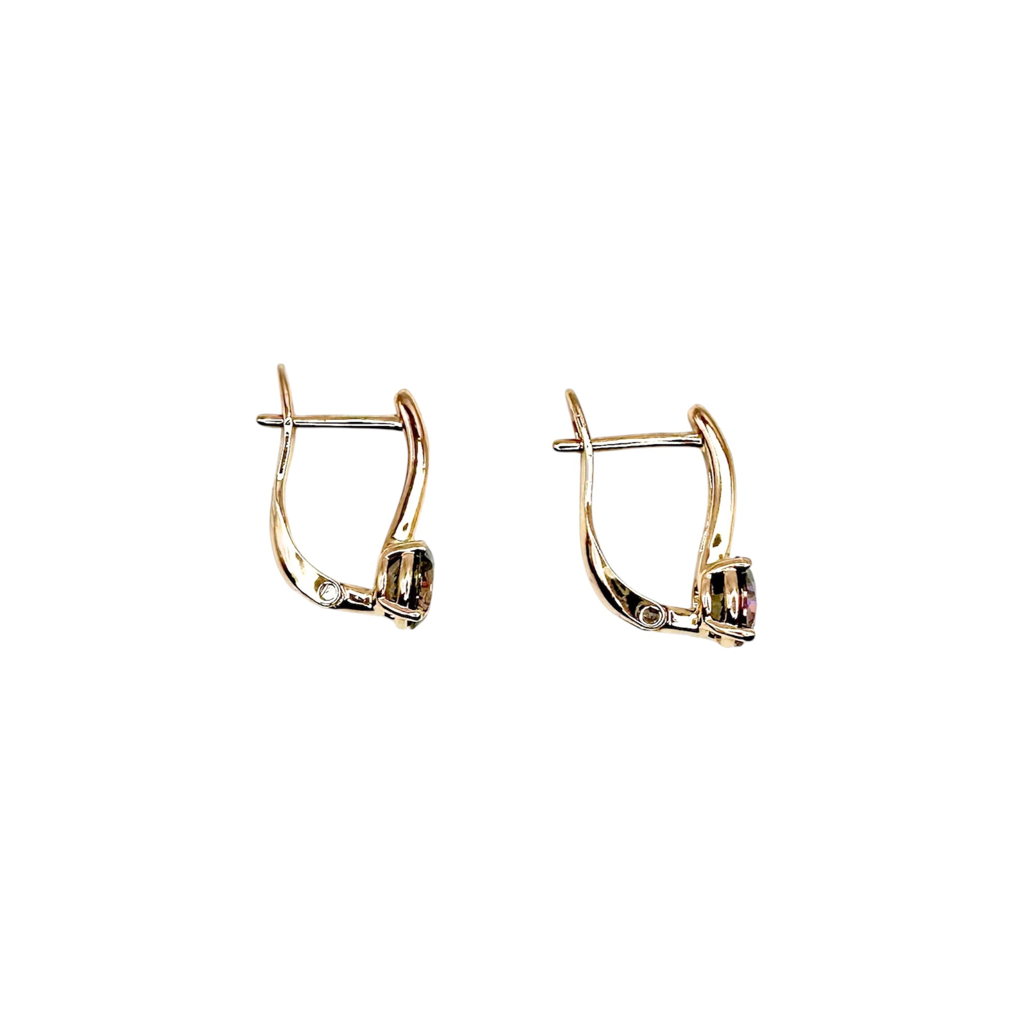 Waterproof Earrings Rose Gold Chameleon Zirconia 6mm