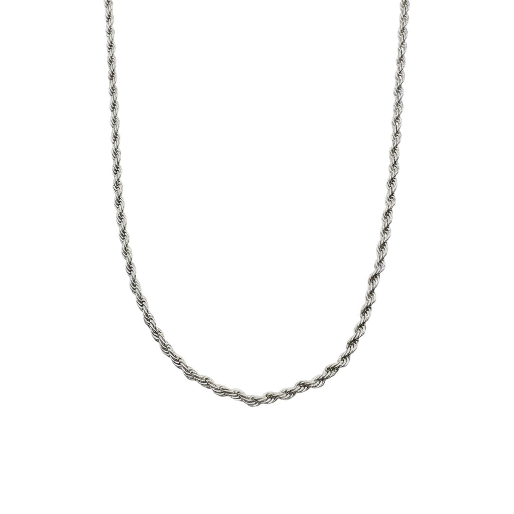 Wasserdichte Kordelkette 2mm 45cm Silber