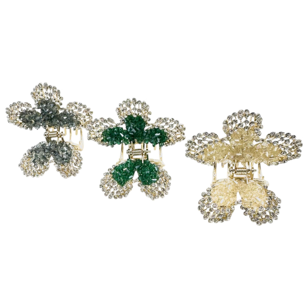 Haarklammer Blume Kristall Strass Glamour