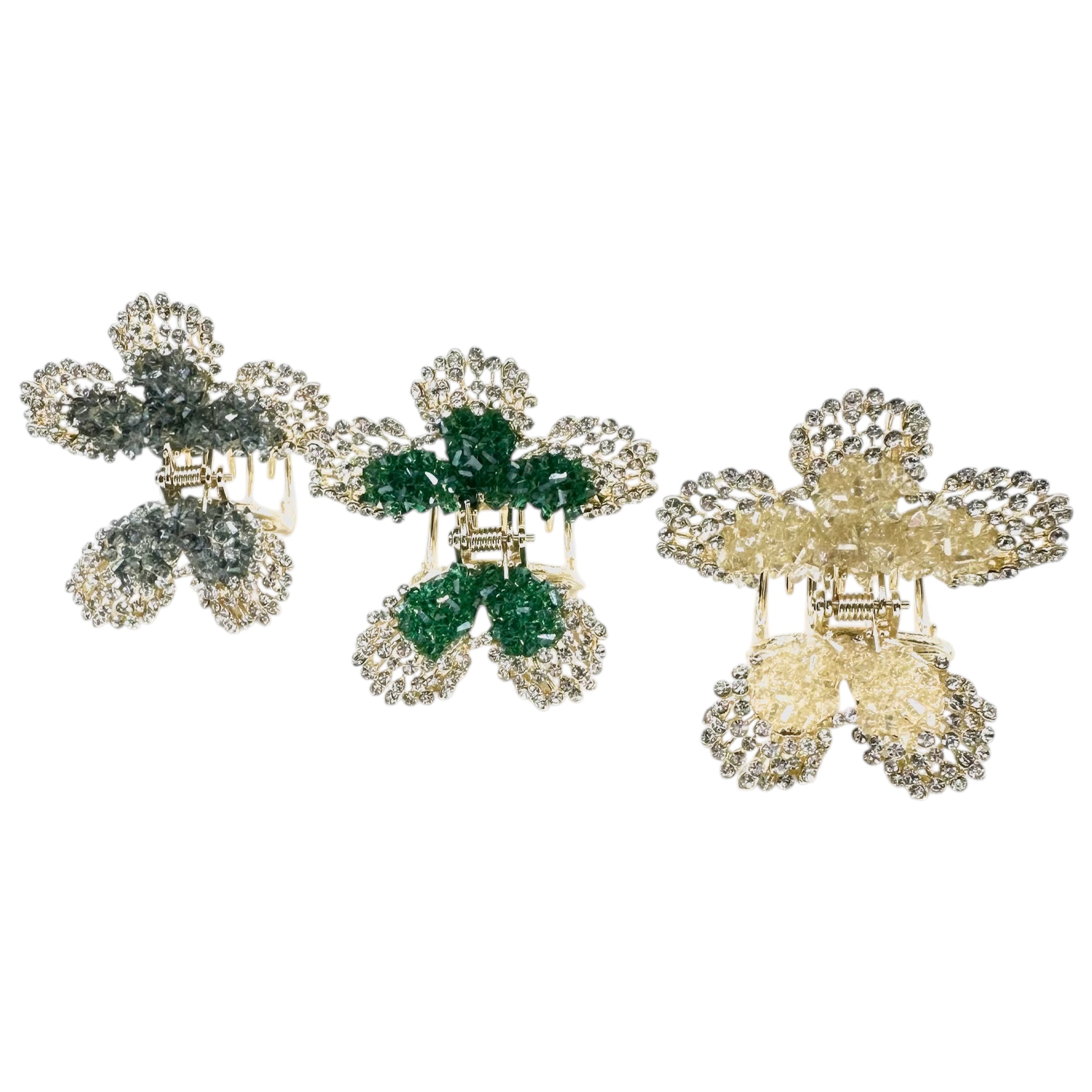 Haarklammer Blume Kristall Strass Glamour