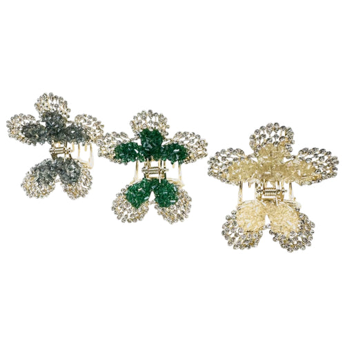 Haarklammer Blume Kristall Strass Glamour
