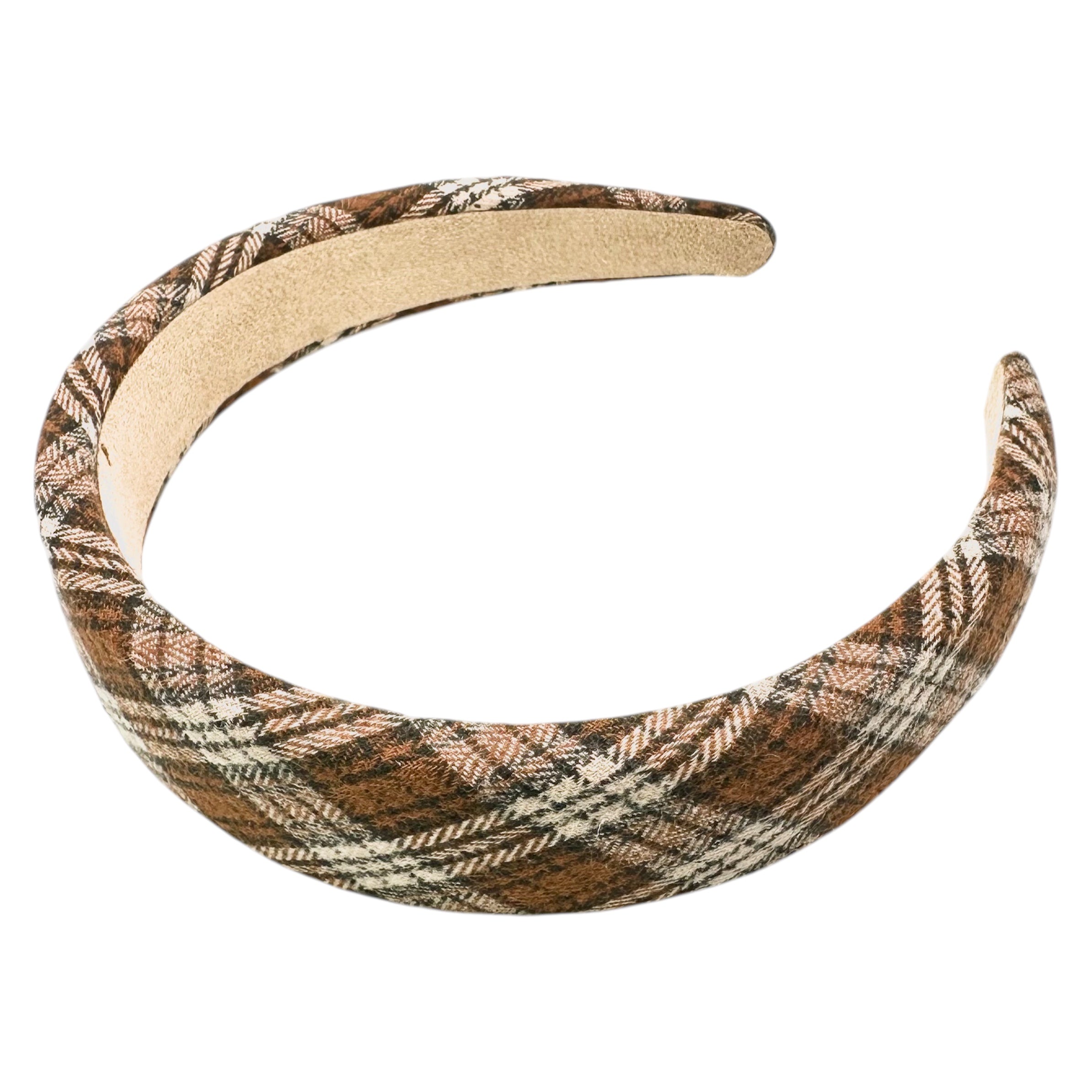 Haarreif Braun Tartan-Karo Gepolstert 32mm