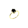 Wasserdichter Ring mit schwarzem Zirkonia Gold