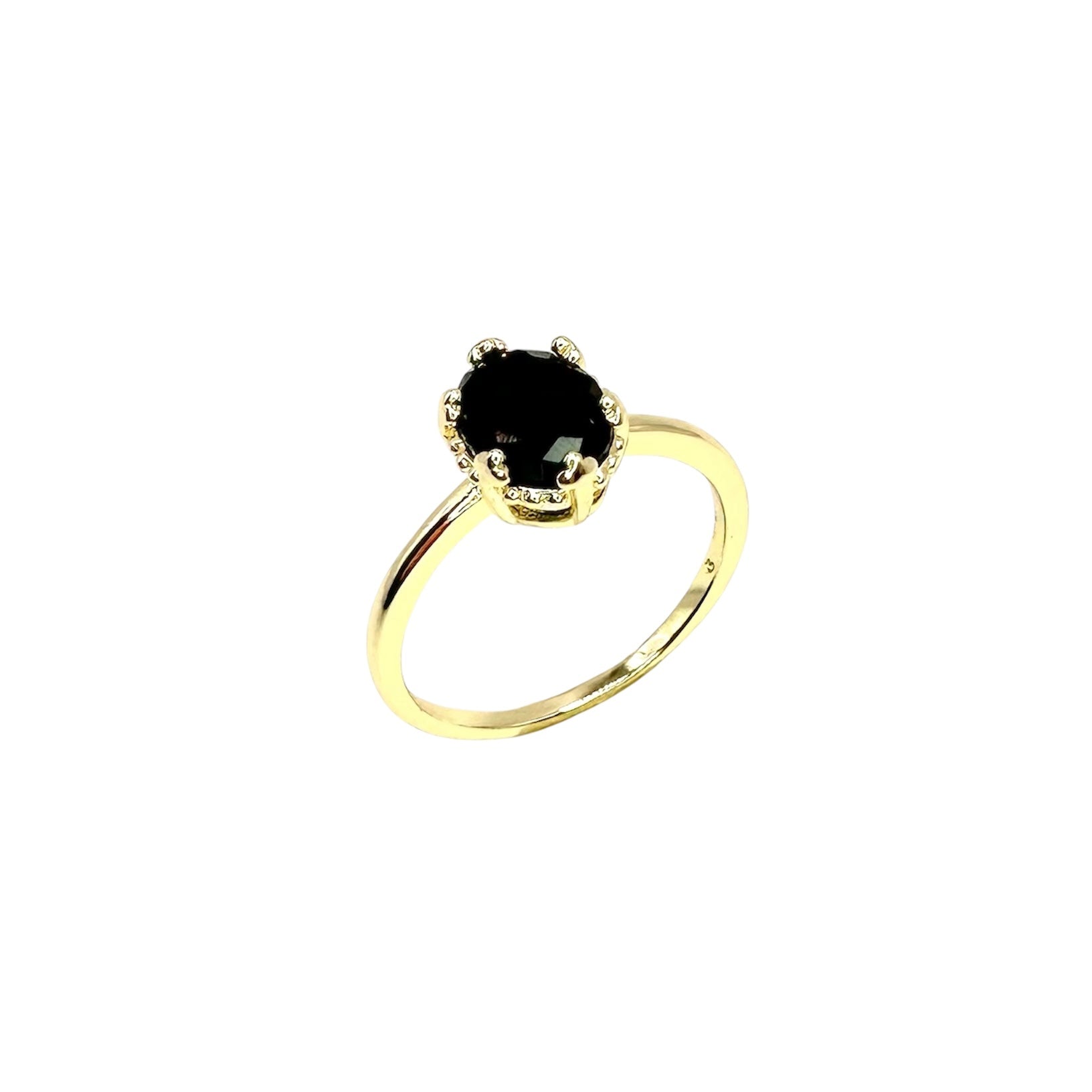 Wasserdichter Ring mit schwarzem Zirkonia Gold
