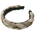 Headband Taupe Satin Lace Braided Twist 32mm
