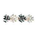 Automatikhaarspange Vierblume Rosegold Dreieck Navette Kristall Schwarz Geometrisch