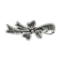 Automatikhaarspange Blume Gunmetal Schwarz Aurora Strass Ranken