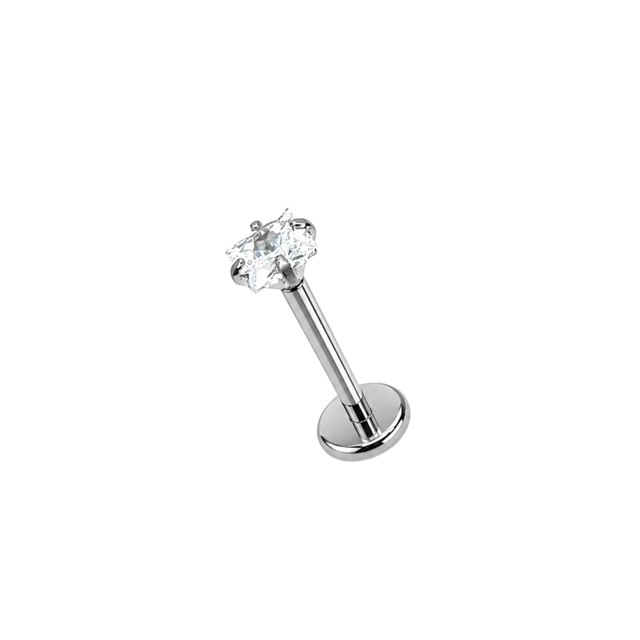 Titan Labret (Flat Back) CZ Princess Cut 1.2x8mm 2.5mm