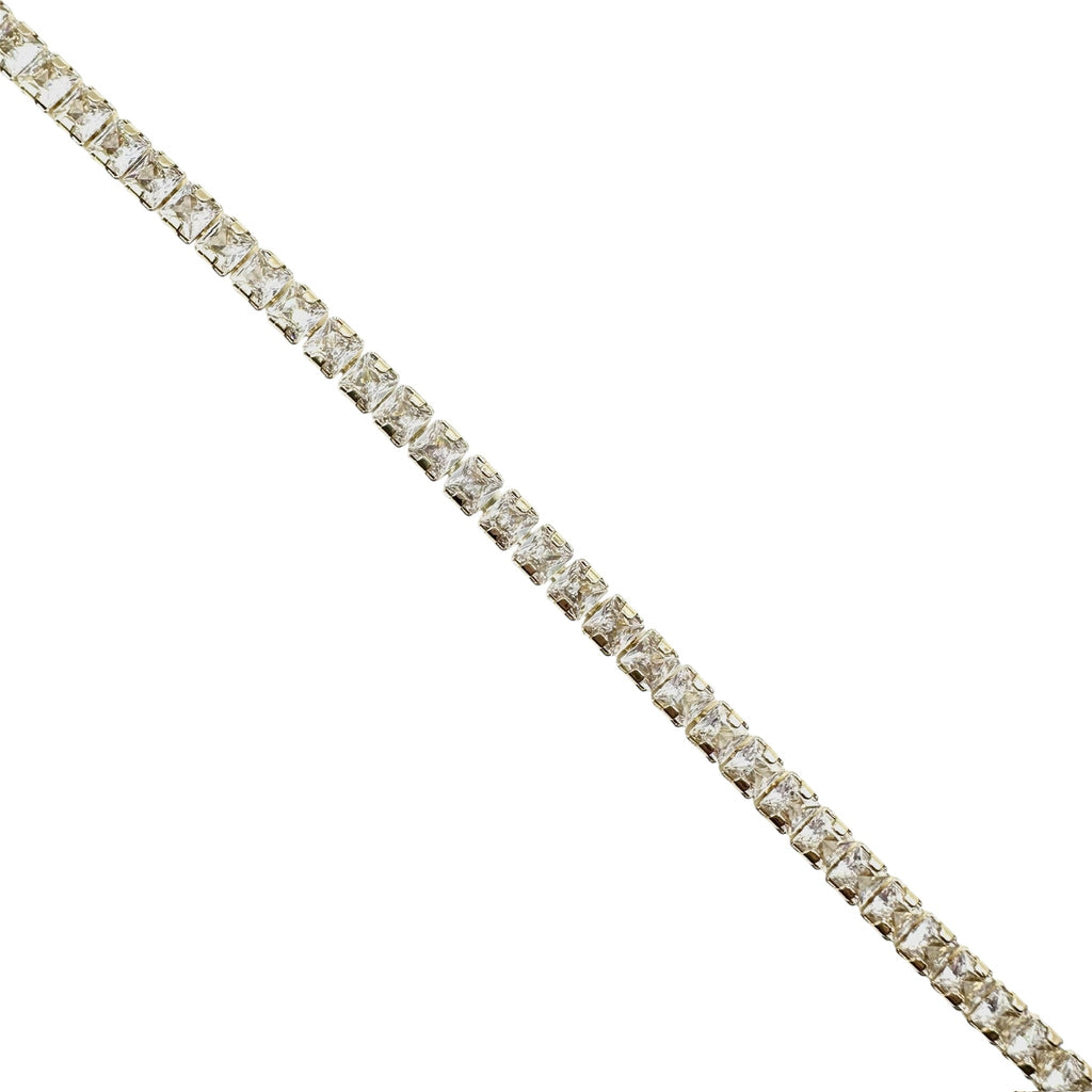 Wasserdichtes Klares Zirkonia Tennis-Armband, goldfarben