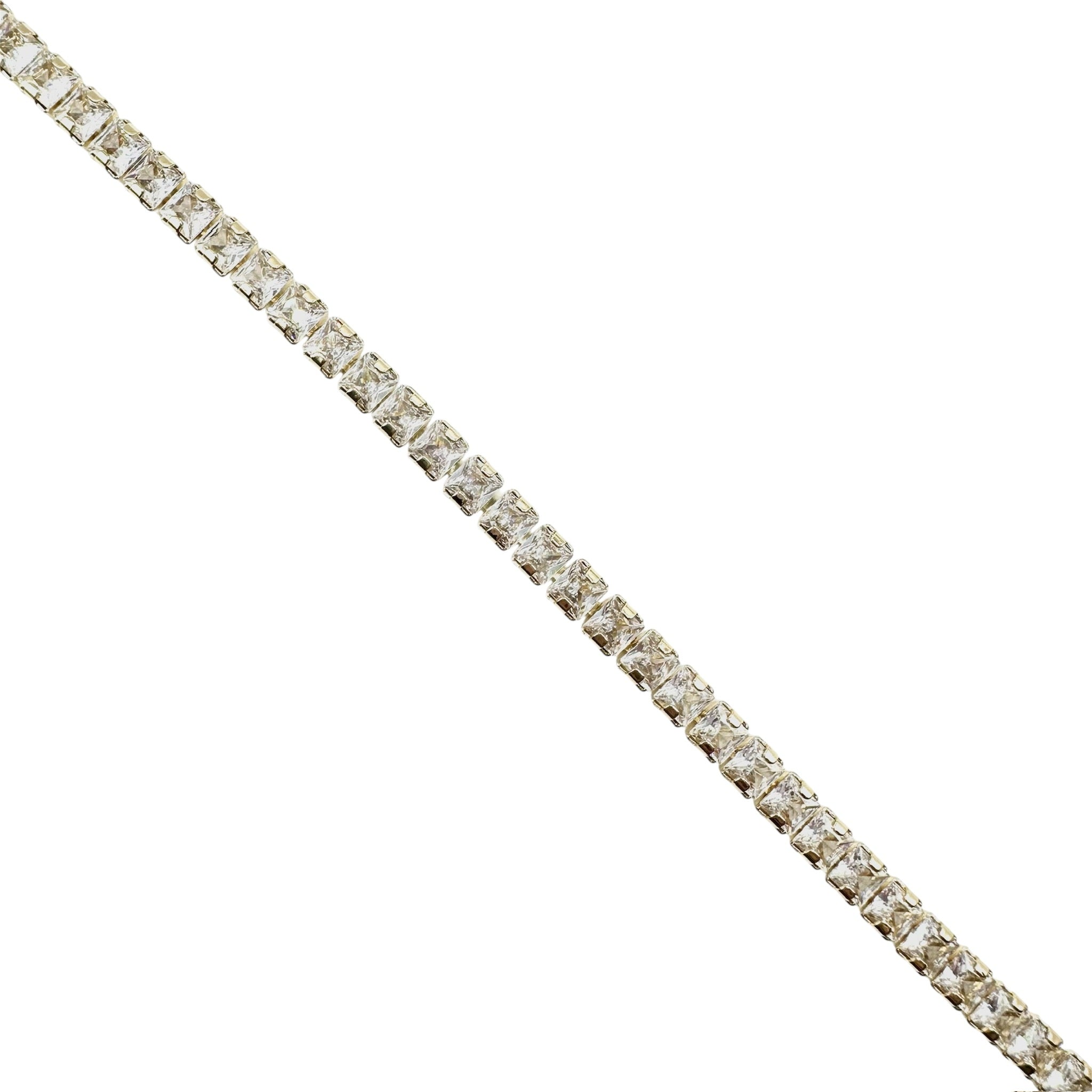 Wasserdichtes Klares Zirkonia Tennis-Armband, goldfarben