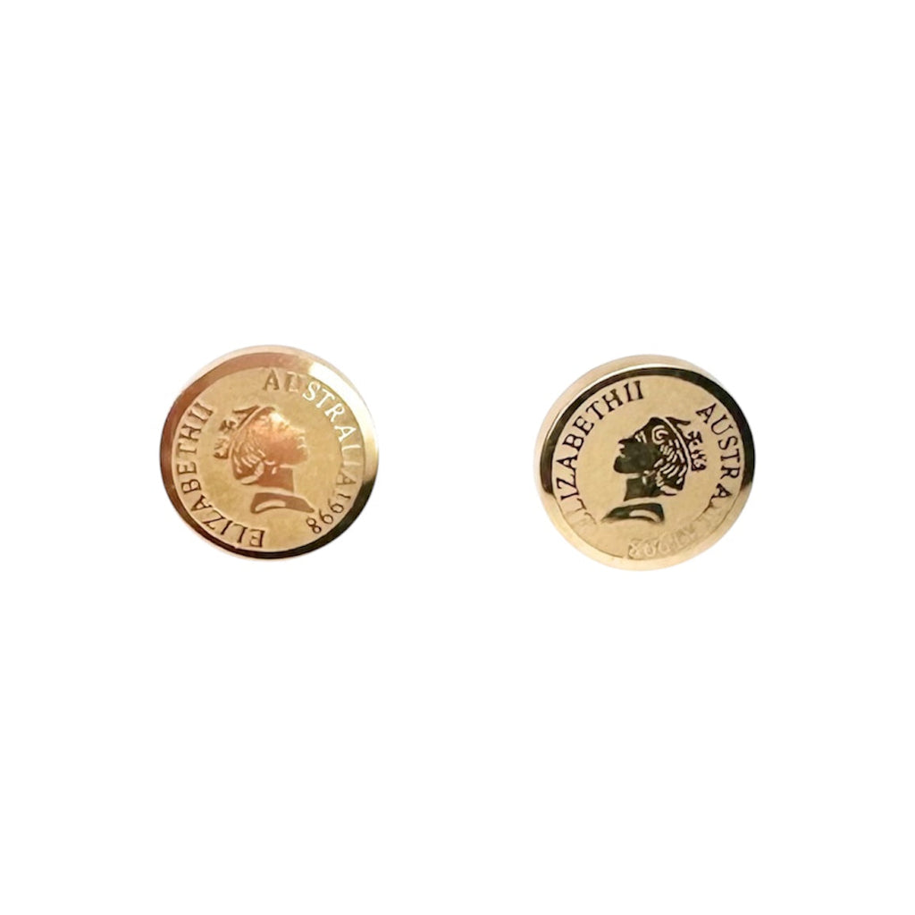 Wasserdichte Ohrstecker Roségold Münze Vintage Coin Queen Elizabeth II Australia 1998