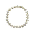Wasserdichtes Zirkonia Kleeblatt-Armband, goldfarben